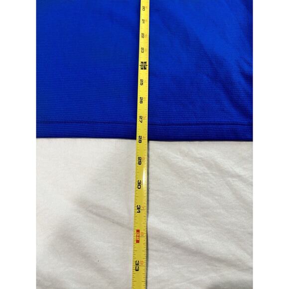 Under Armour Polo Shirt Men's Size L Blue Striped Short Sleeve Heatgear - Picture 6 of 7